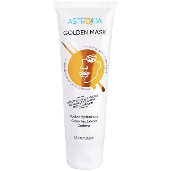 Astroida Golden Mask 120gm 4Oz With Collagen, Hyaluronic acid, Colloidal Gold, Caffeine, Olive Oil - Anti Aging, Anti Wrinkles, Anti oxidant, Source of vitamins to nourish your skin - Image 1
